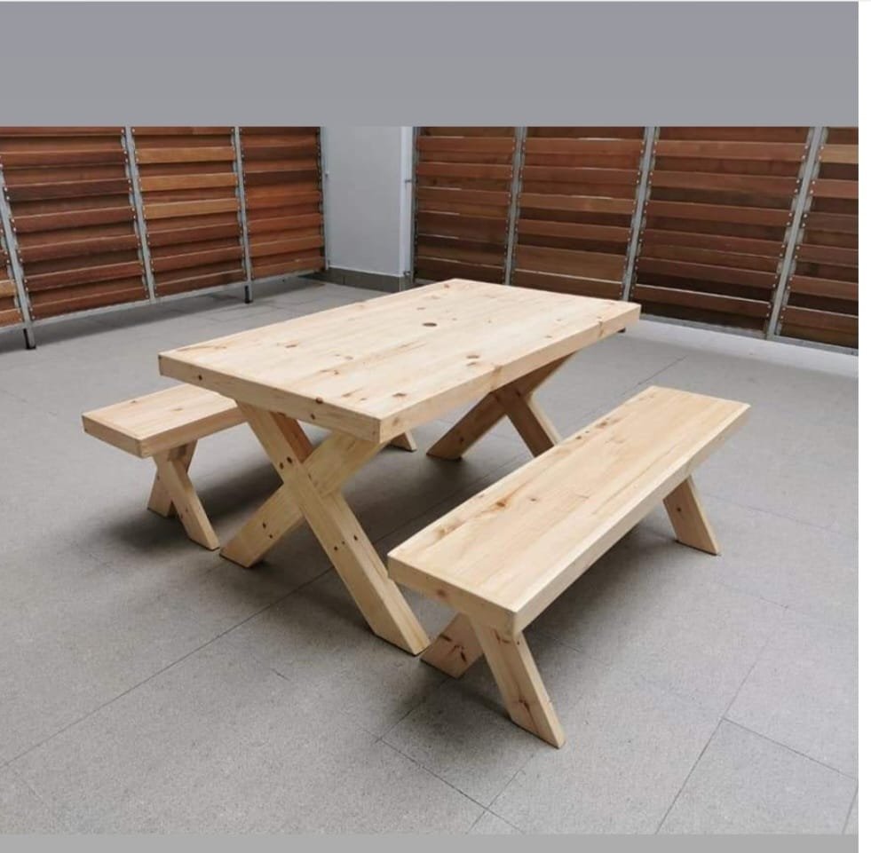 Indoor and Outdoor Cross Leg Tables 4 Seater 120m x80mm